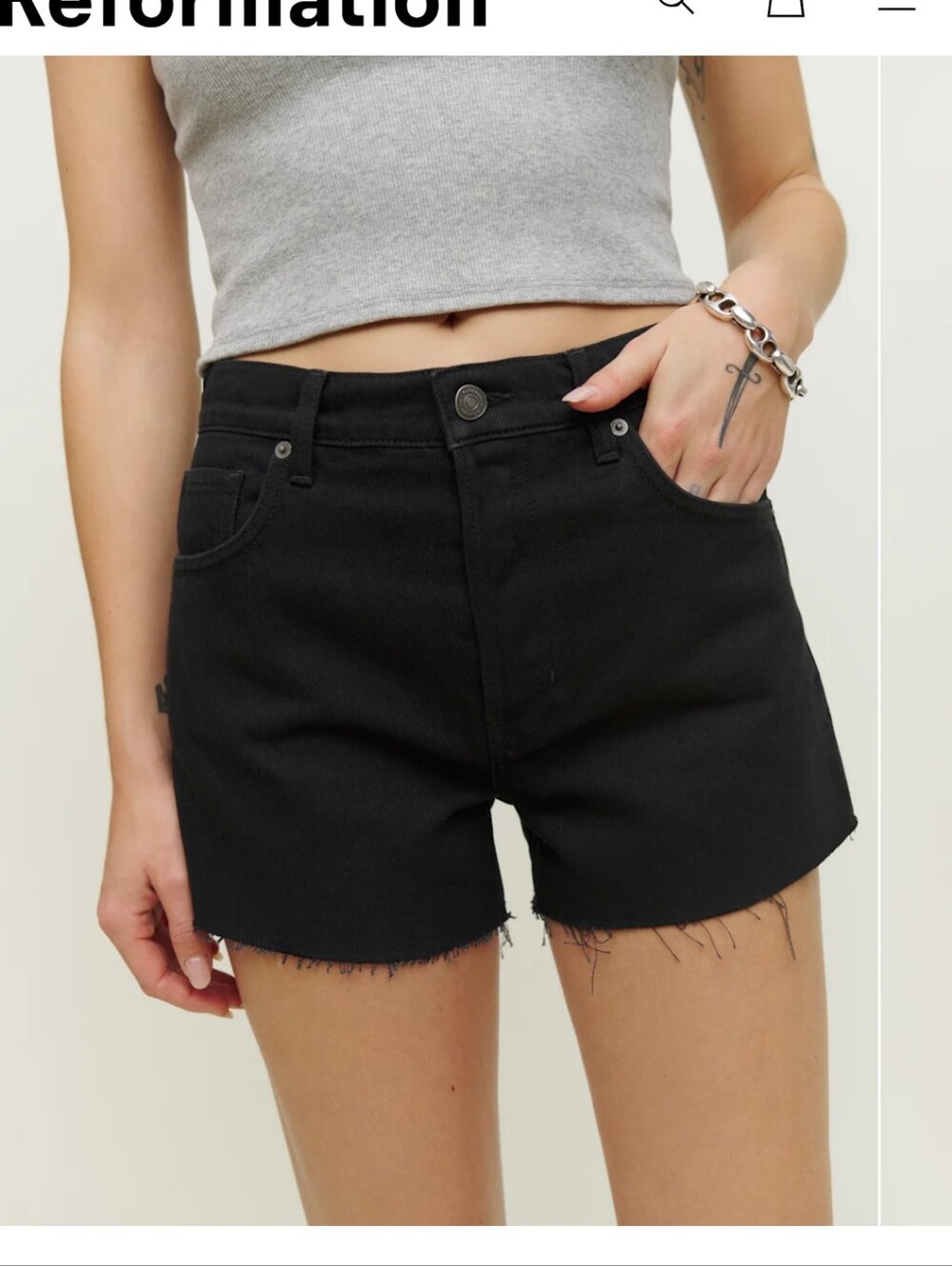 Reformation Charlie High Rise Jean Short Seattle - Size 29